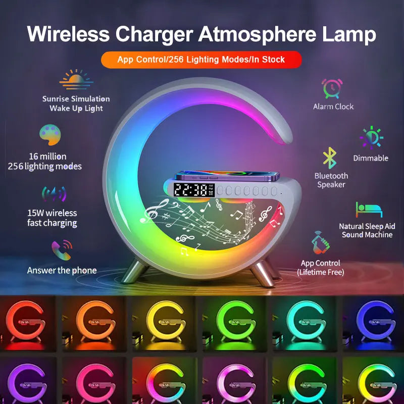 Led wireless charger Speaker & Lamp